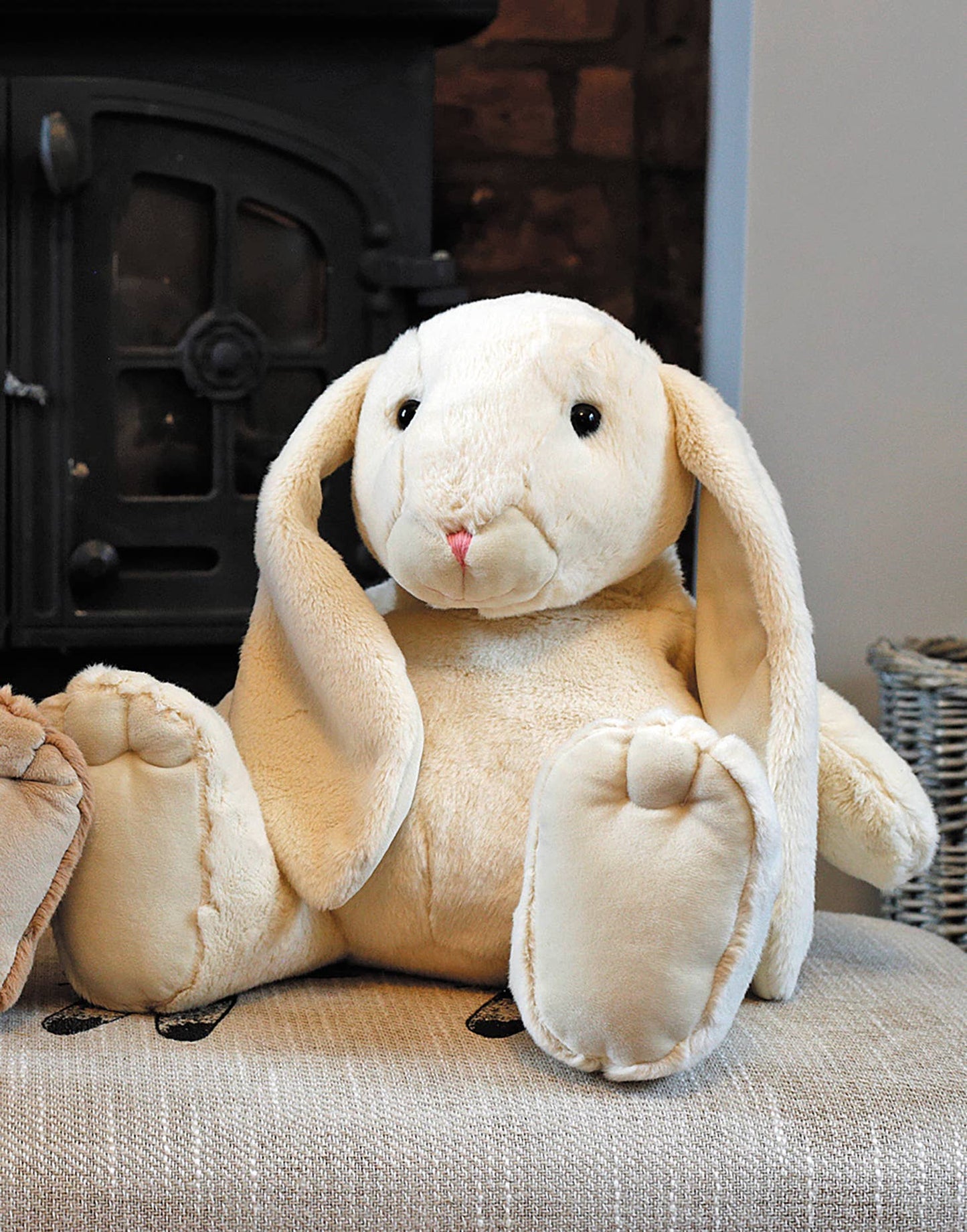 Bunny Large Soft Toy Cream Plush, Baby Safe - 30CM - Muddy Boots Home UK