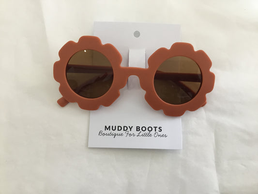 Burnt Orange Flower Sunglasses