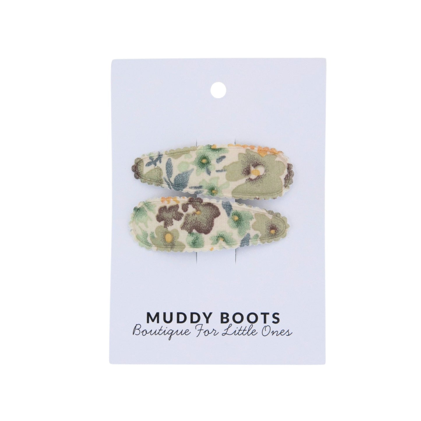 Green Meadow Floral Toddler Hair Clips
