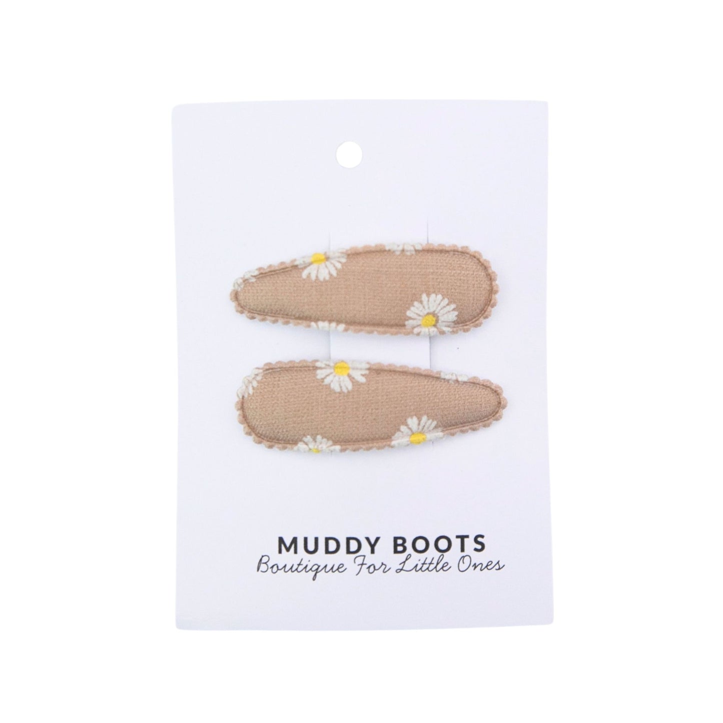 Beige Daisy Toddler Hair Clips