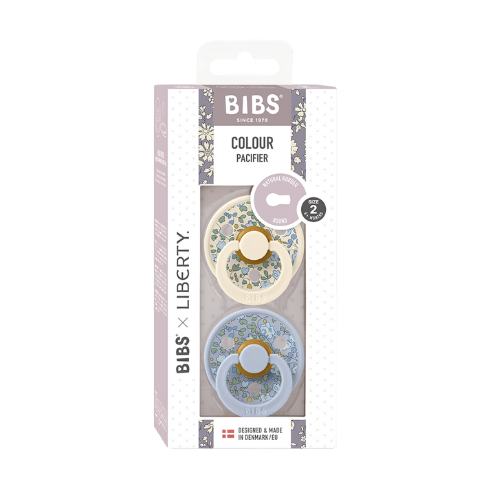 BIBS x Liberty 2 PACK Colour Eloise Latex Size 1 Dusty Blue Mix - Muddy Boots Home UK