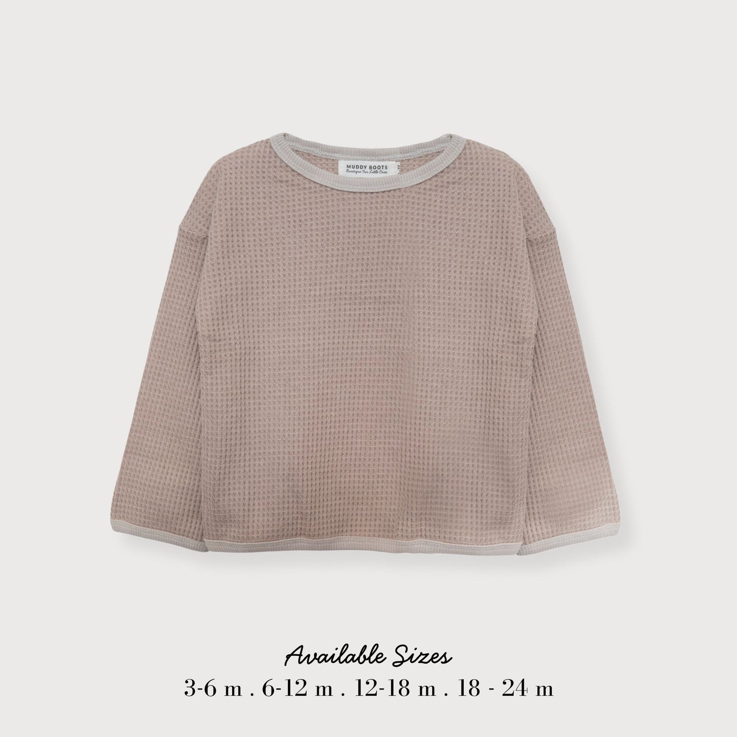 Waffle Cotton Jumper – Soft Mocha