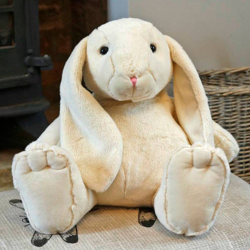 Bunny Large Soft Toy Cream Plush, Baby Safe - 30CM - Muddy Boots Home UK