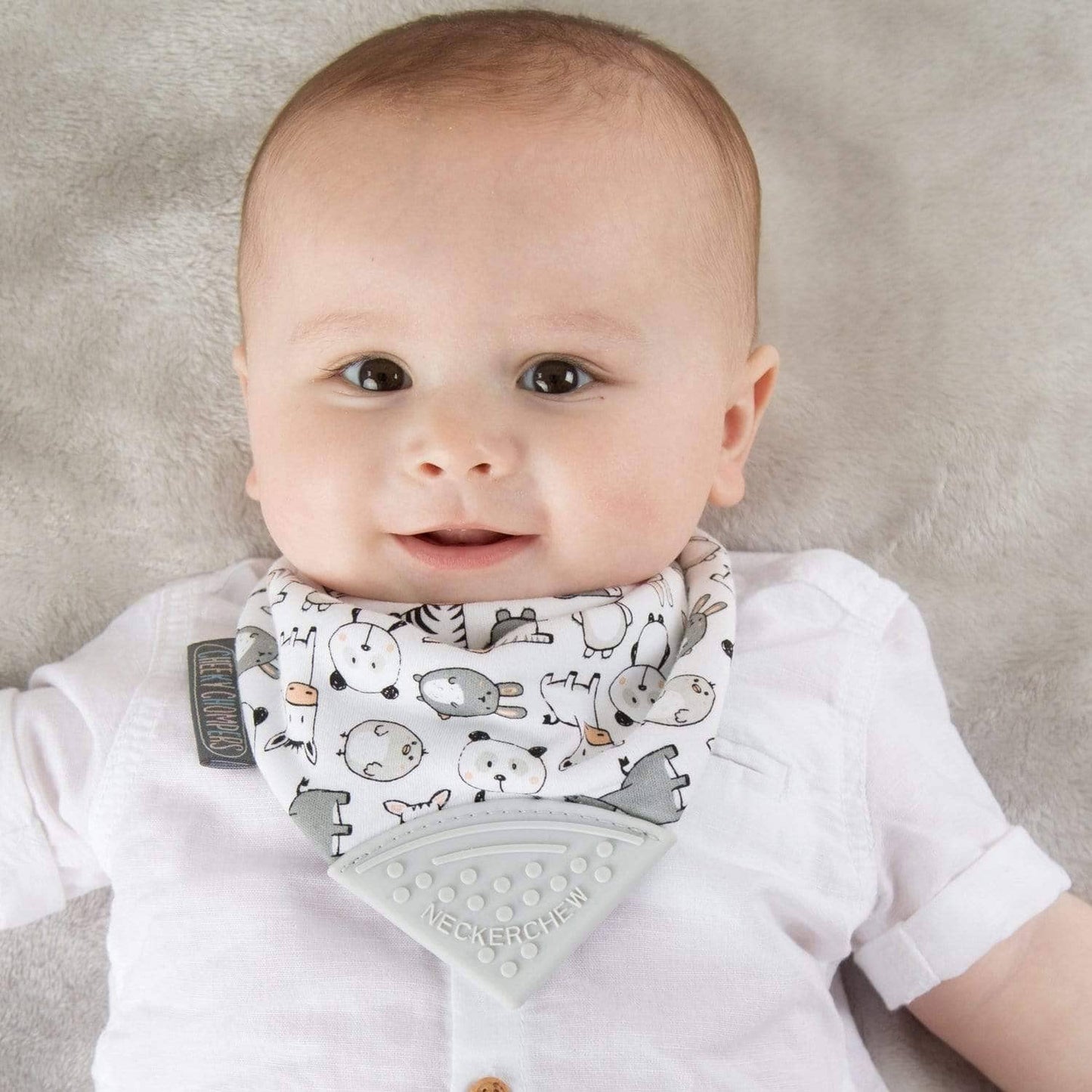 Cheeky Chompers - Neckerchew Teething Dribble Bib - Panda Pals