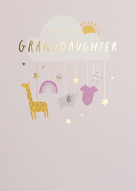 On The Arrival Of Your Granddaughter Card - Muddy Boots Home UK