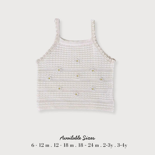 Daisy Embroidered Summer Knit Vest