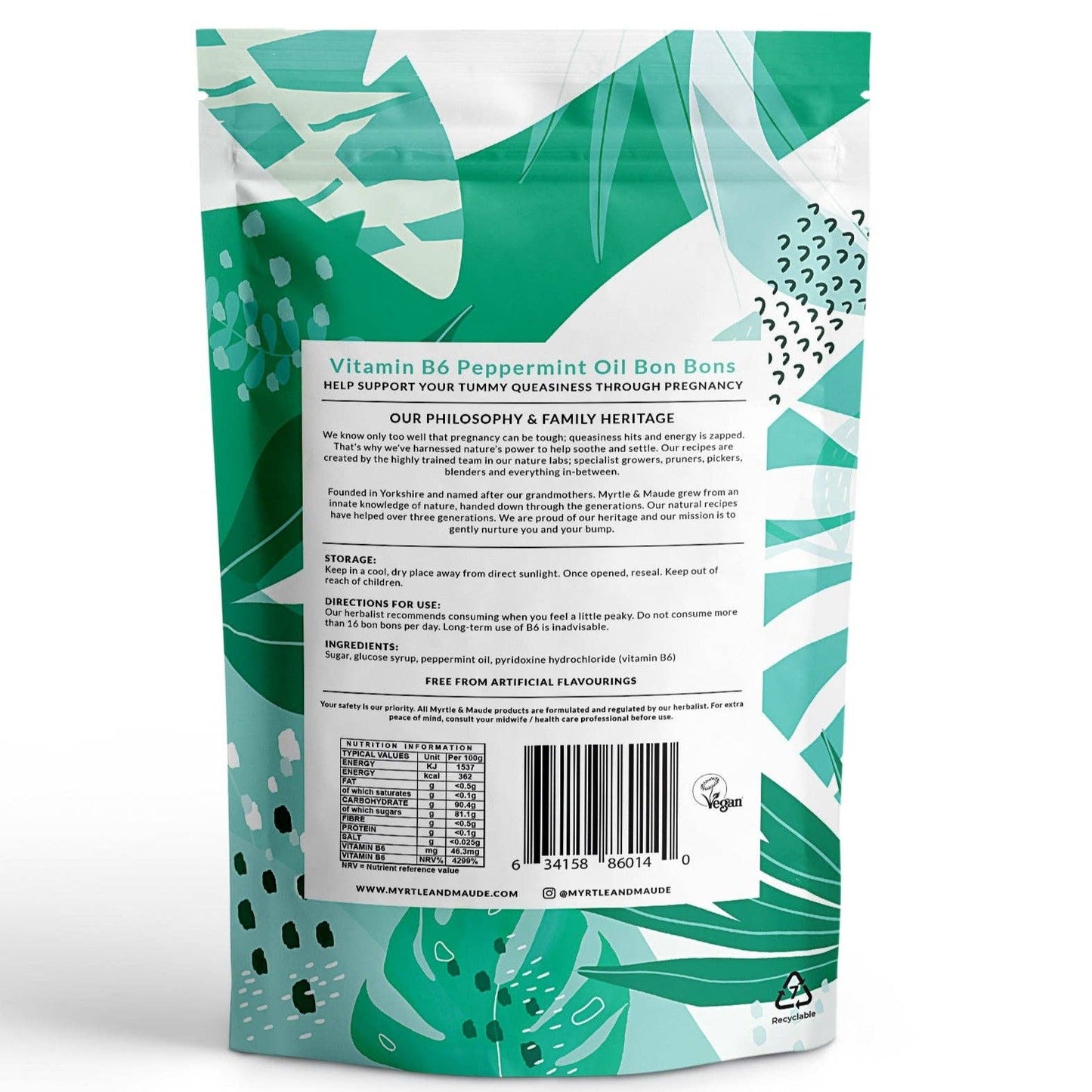 Myrtle & Maude - Morning Sickness Peppermint Oil Vitamin B6 Bon Bons