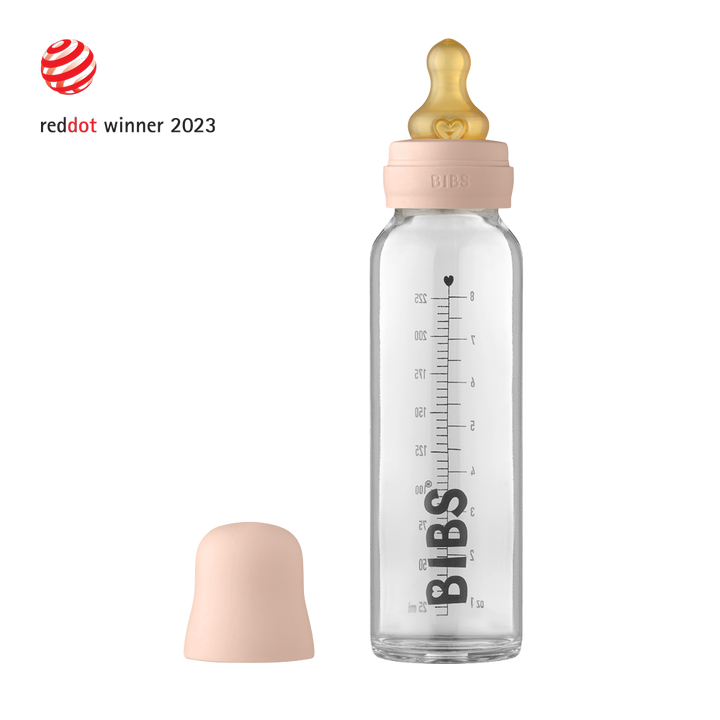 BIBS Baby Glass Bottle Complete Set Latex 225ml - Muddy Boots Home UK