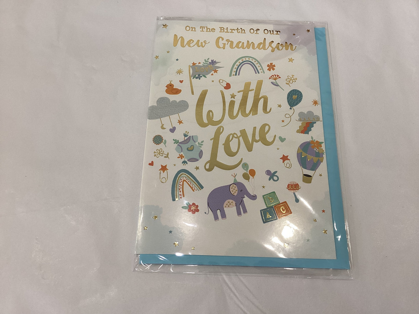 “On the birth of our new grandson with love” card