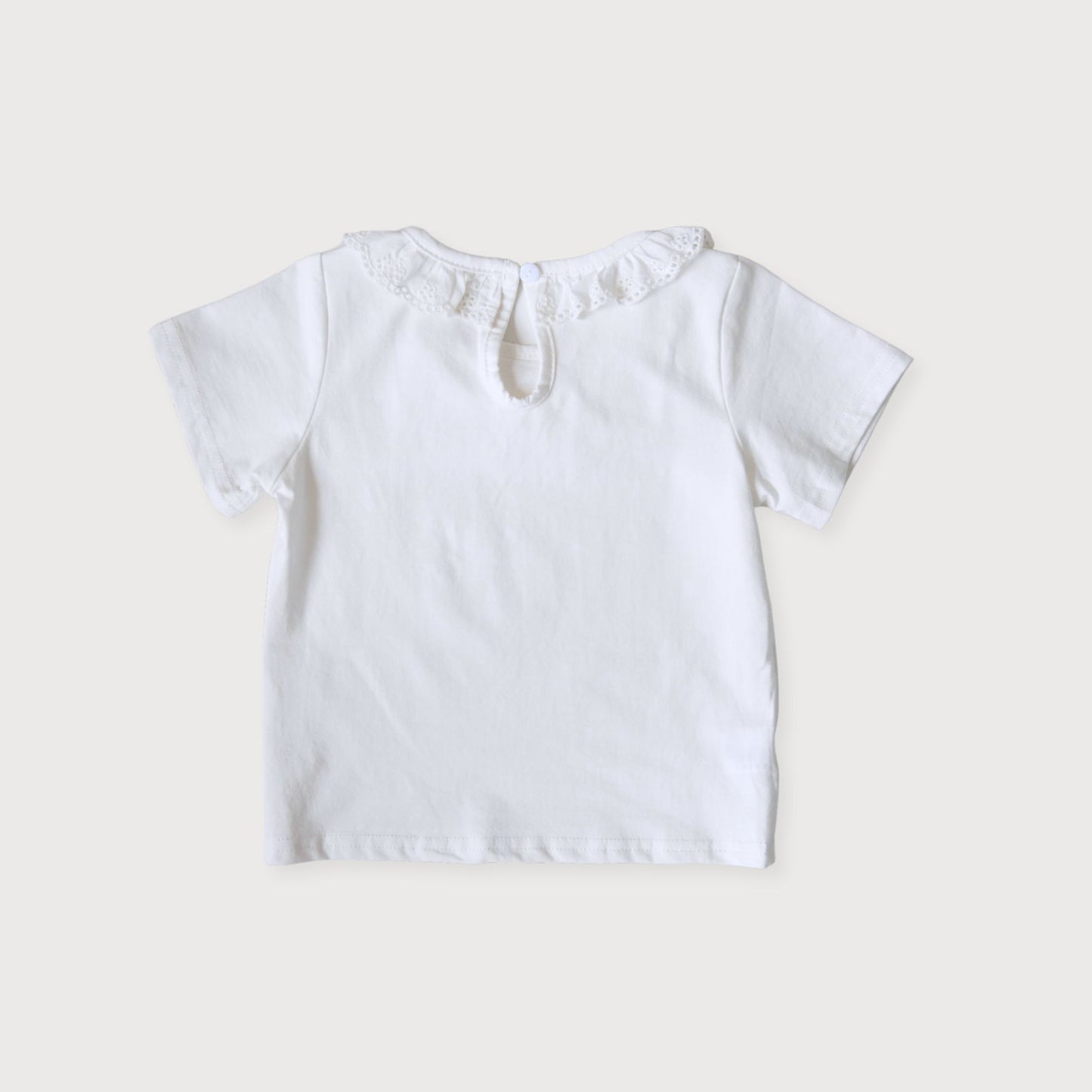 White Broderie Collar T-Shirt
