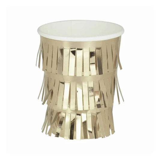 Meri Meri Gold Fringe Cups - Muddy Boots Home UK