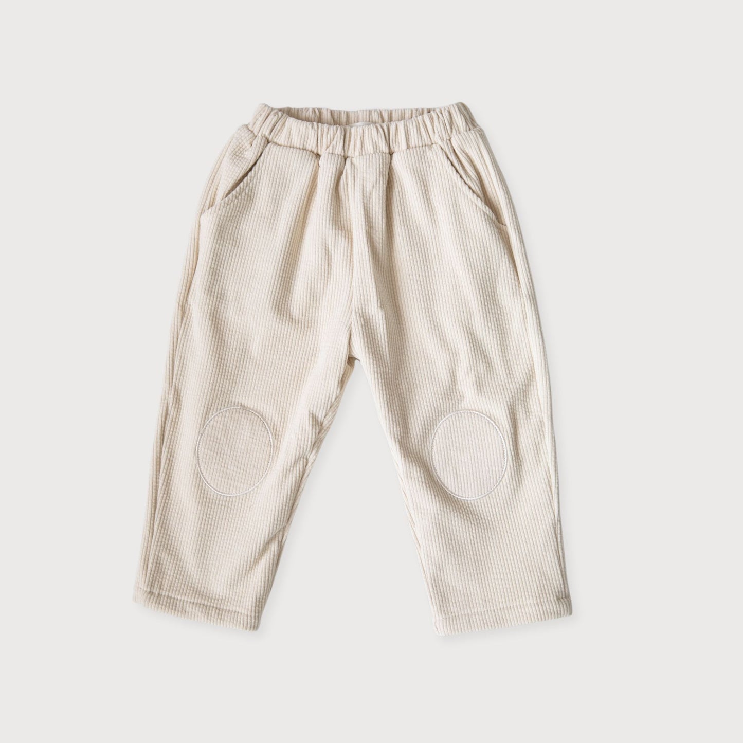 Cream Cord Trousers with Knee Patches