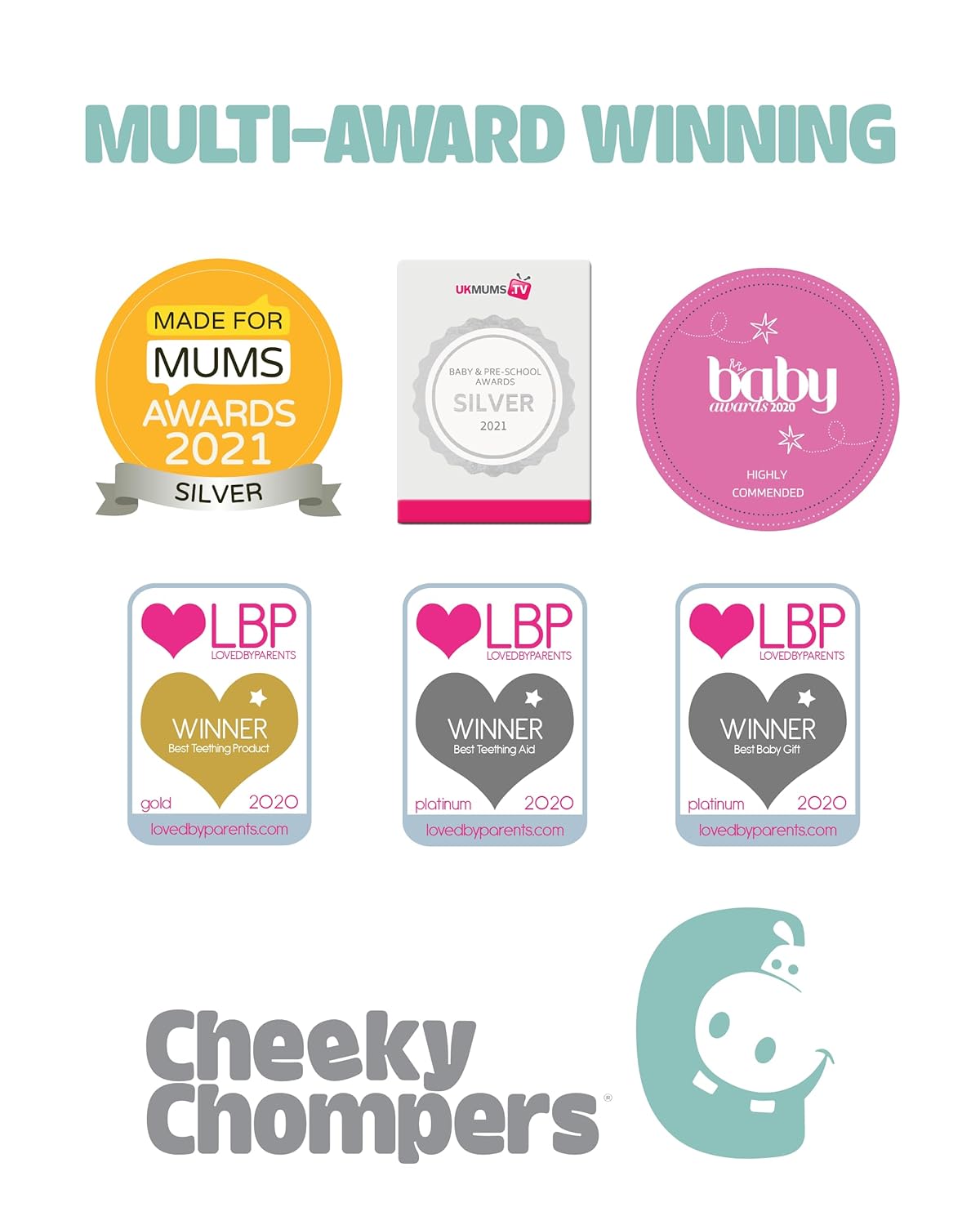 Neckerchew Teething Muslin Dribble Bib - Silver Stars - Muddy Boots Home UK