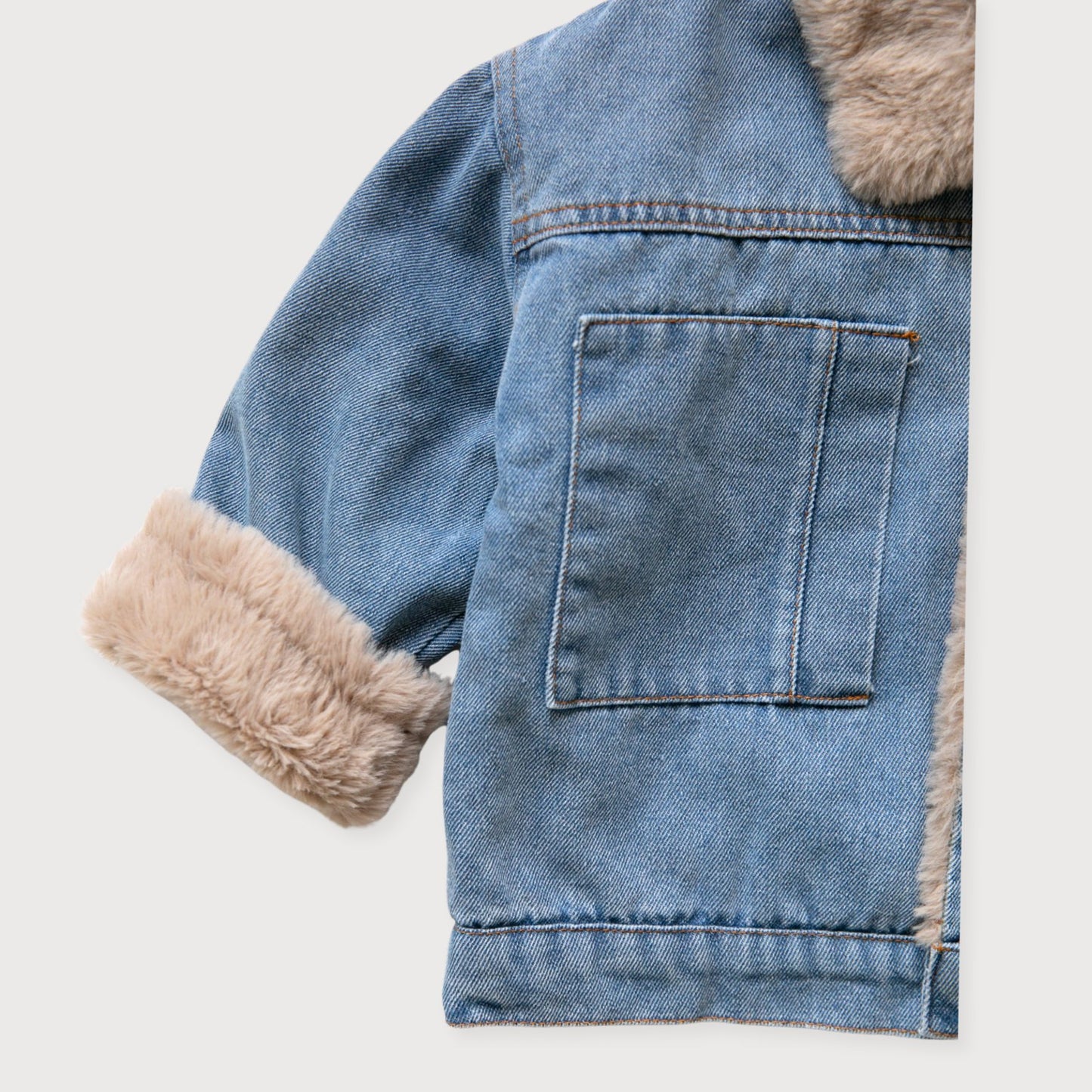 Faux Fur–Lined Denim Jacket