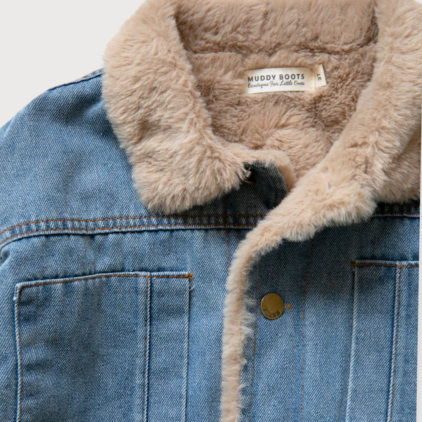 Faux Fur–Lined Denim Jacket