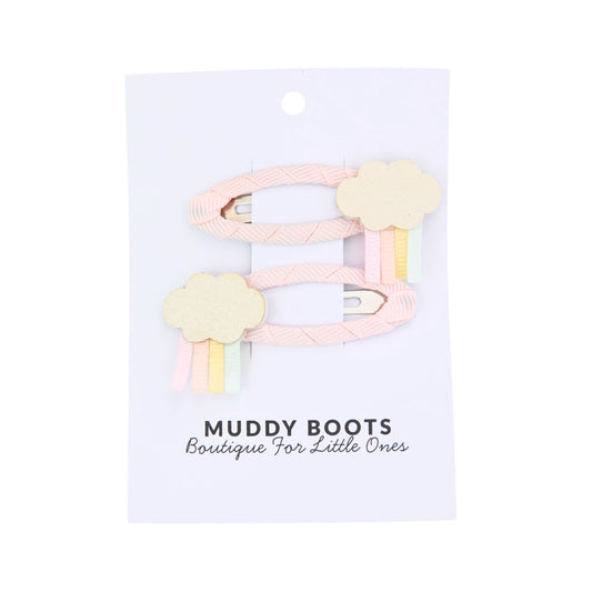 Rainbow Cloud Toddler Hair Clips