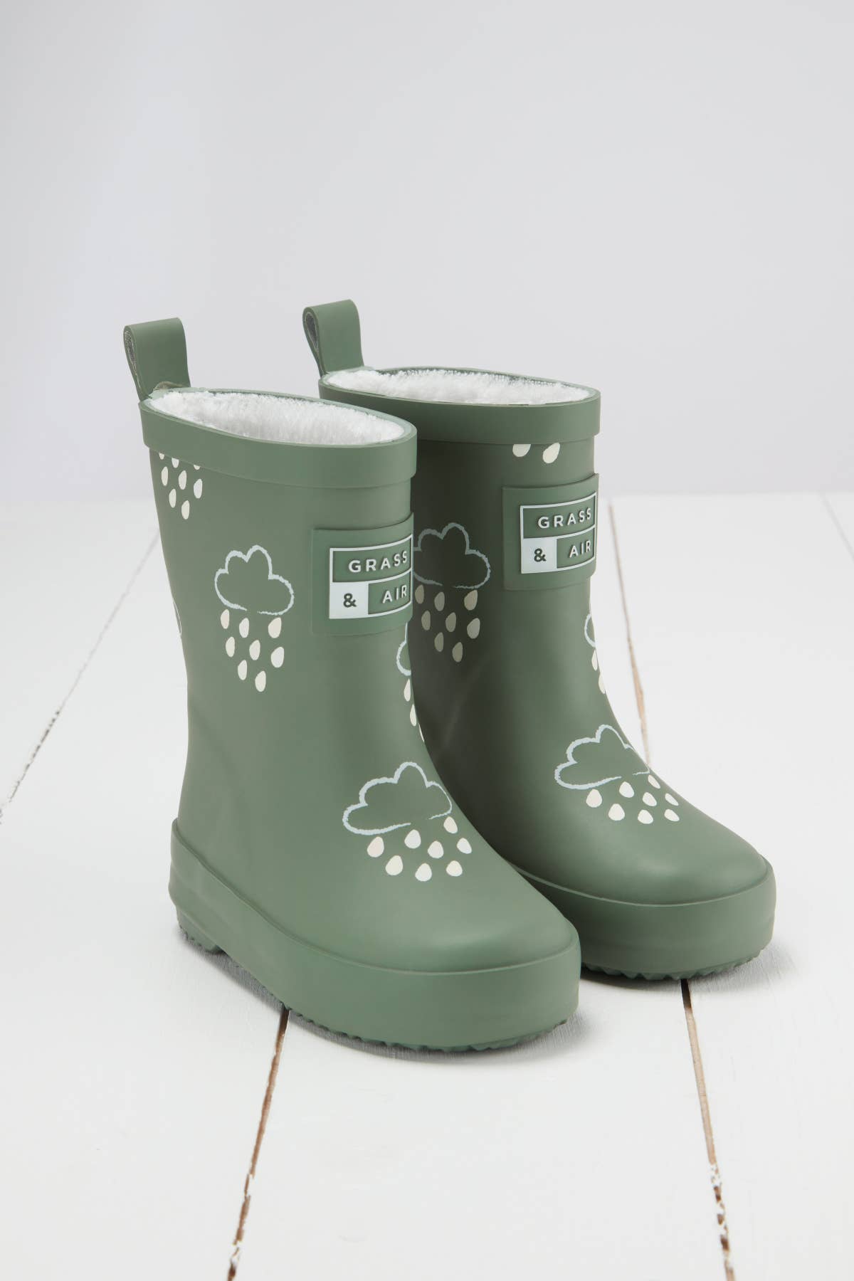 Khaki Green Colour-Changing Kids Wellies - Muddy Boots Home UK