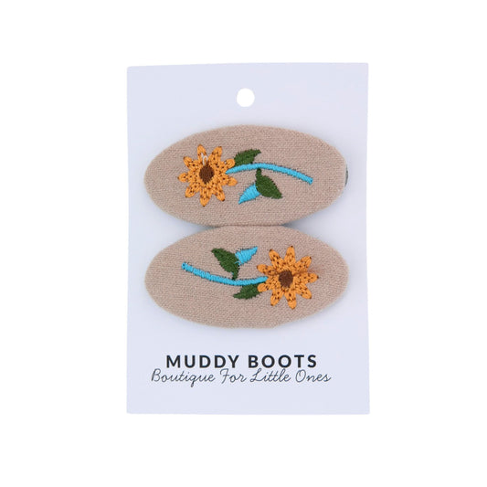 Sunflower Toddler Hair Clips