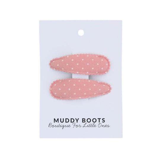 Pink Polka Dot Toddler Hair Clips
