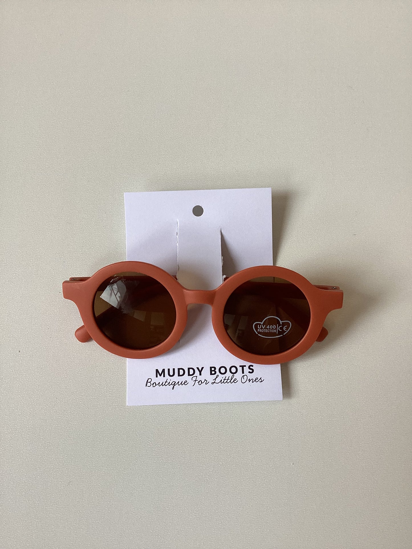 Burnt Orange Round Sunglasses