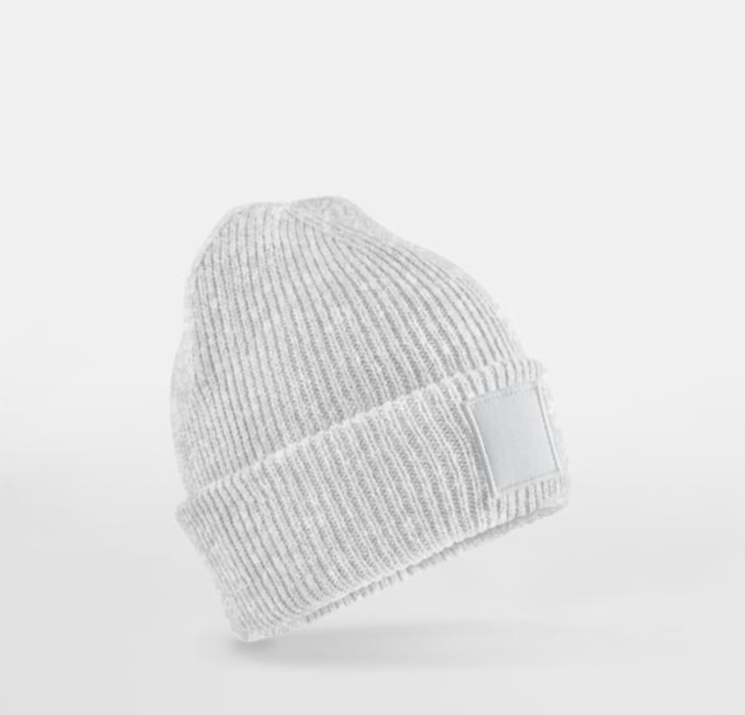 Kids Deep Cuffed Tonal Patch Beanie Hat