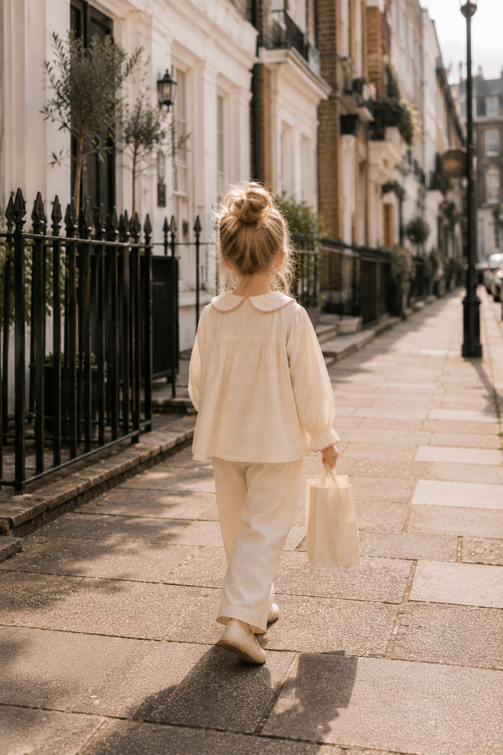 Cream Floral Pocket Trousers