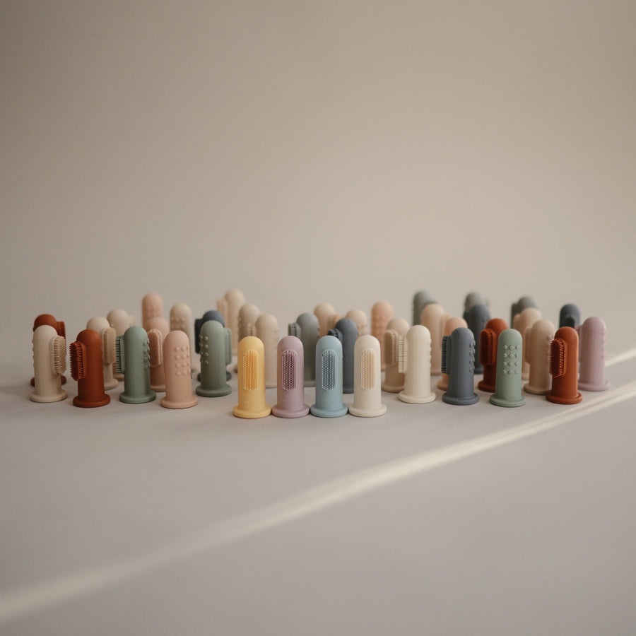 Mushie Finger Toothbrush - Blush/ Shifting Sand - Muddy Boots Home UK