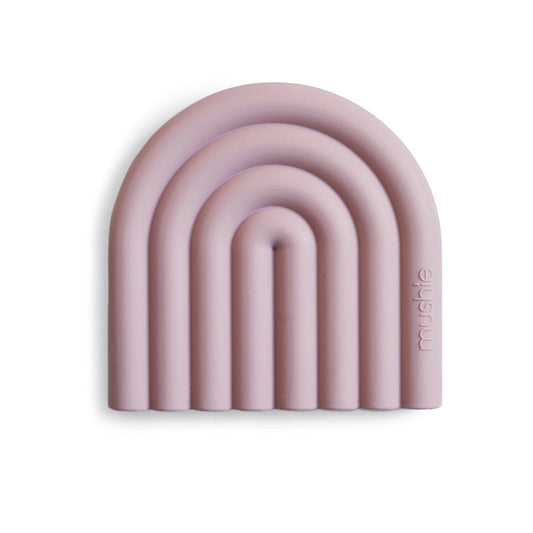 Mushie Teether - Rainbow - Mauve - Muddy Boots Home UK