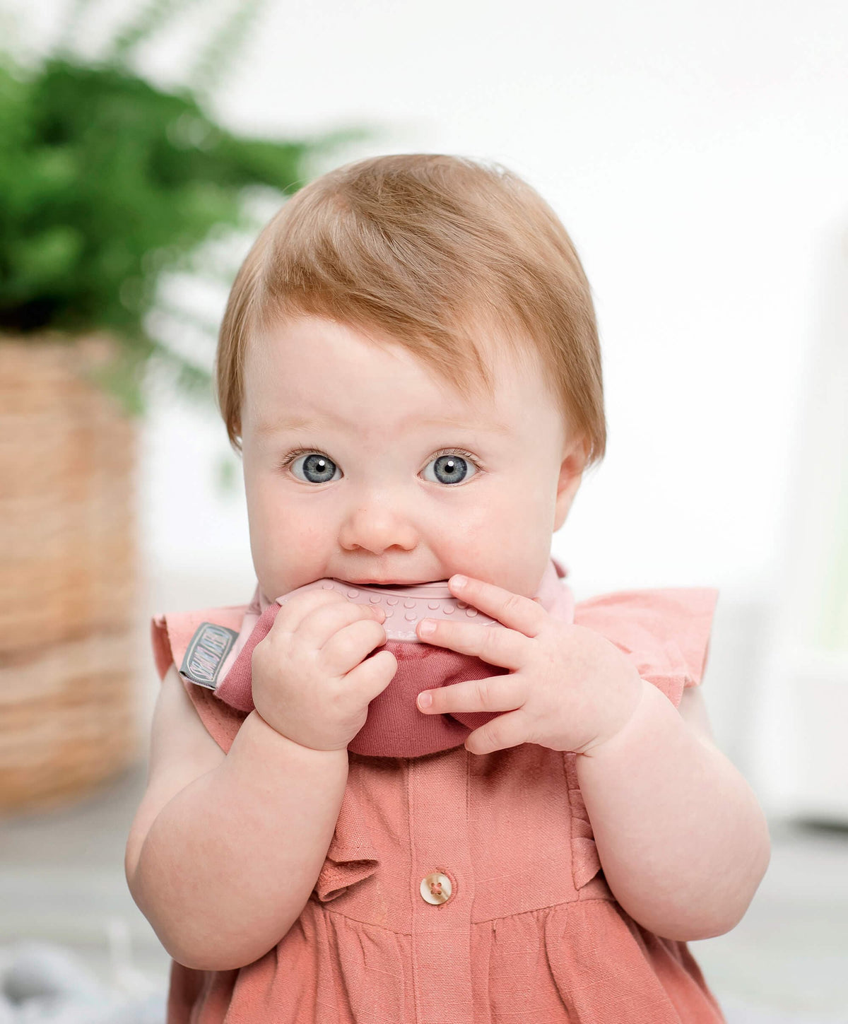 Neckerchew Teething Dribble Bib - Rainbow Rose - Muddy Boots Home UK