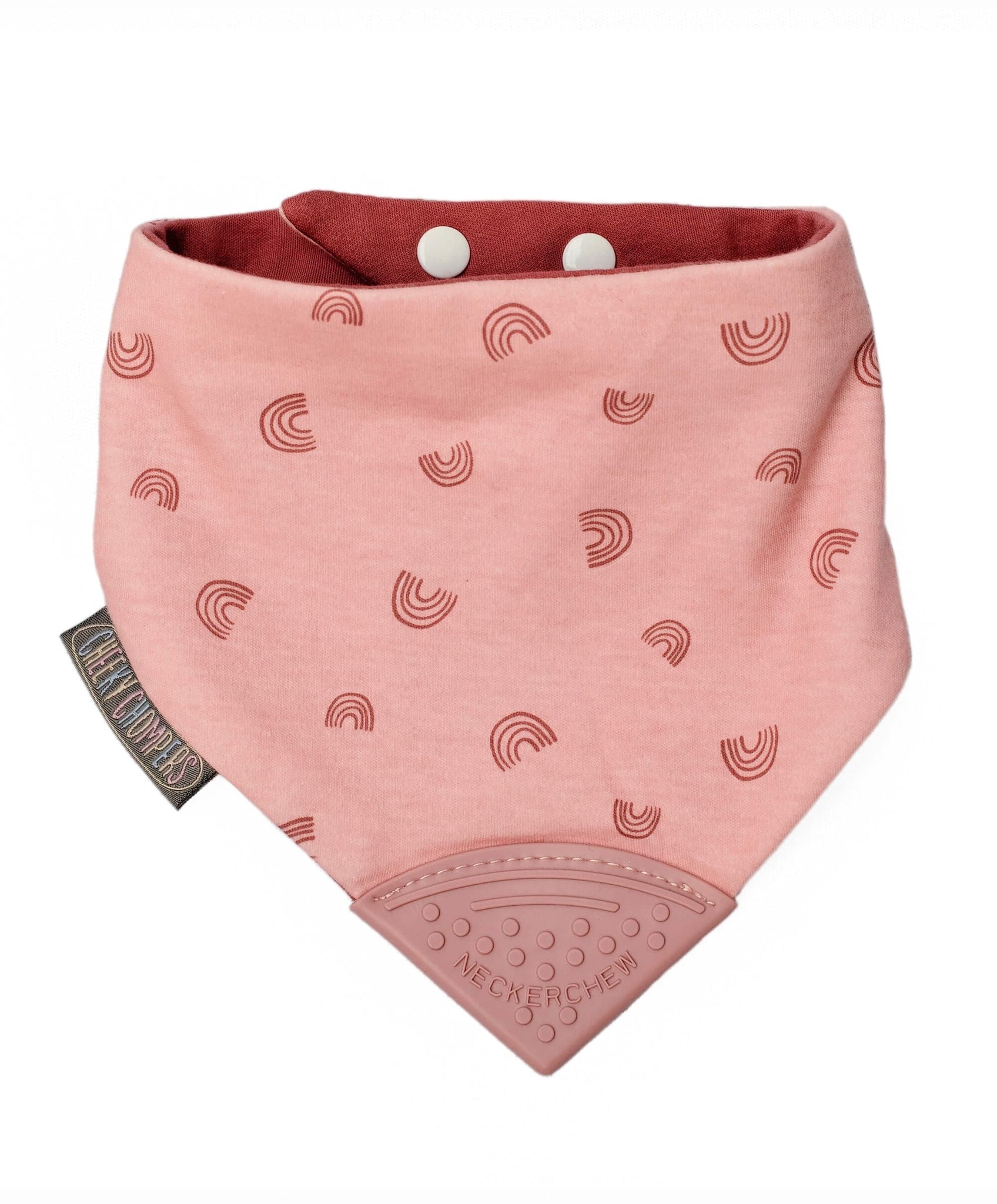 Neckerchew Teething Dribble Bib - Rainbow Rose - Muddy Boots Home UK