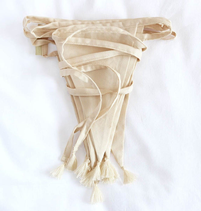 Cotton Garland/ Bunting, Party Decoration: Cream - Muddy Boots Home UK