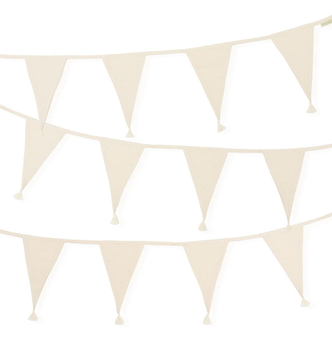 Cotton Garland/ Bunting, Party Decoration: Cream - Muddy Boots Home UK