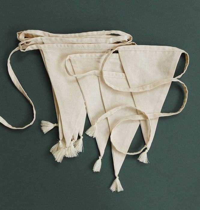 Cotton Garland/ Bunting, Party Decoration: Cream - Muddy Boots Home UK