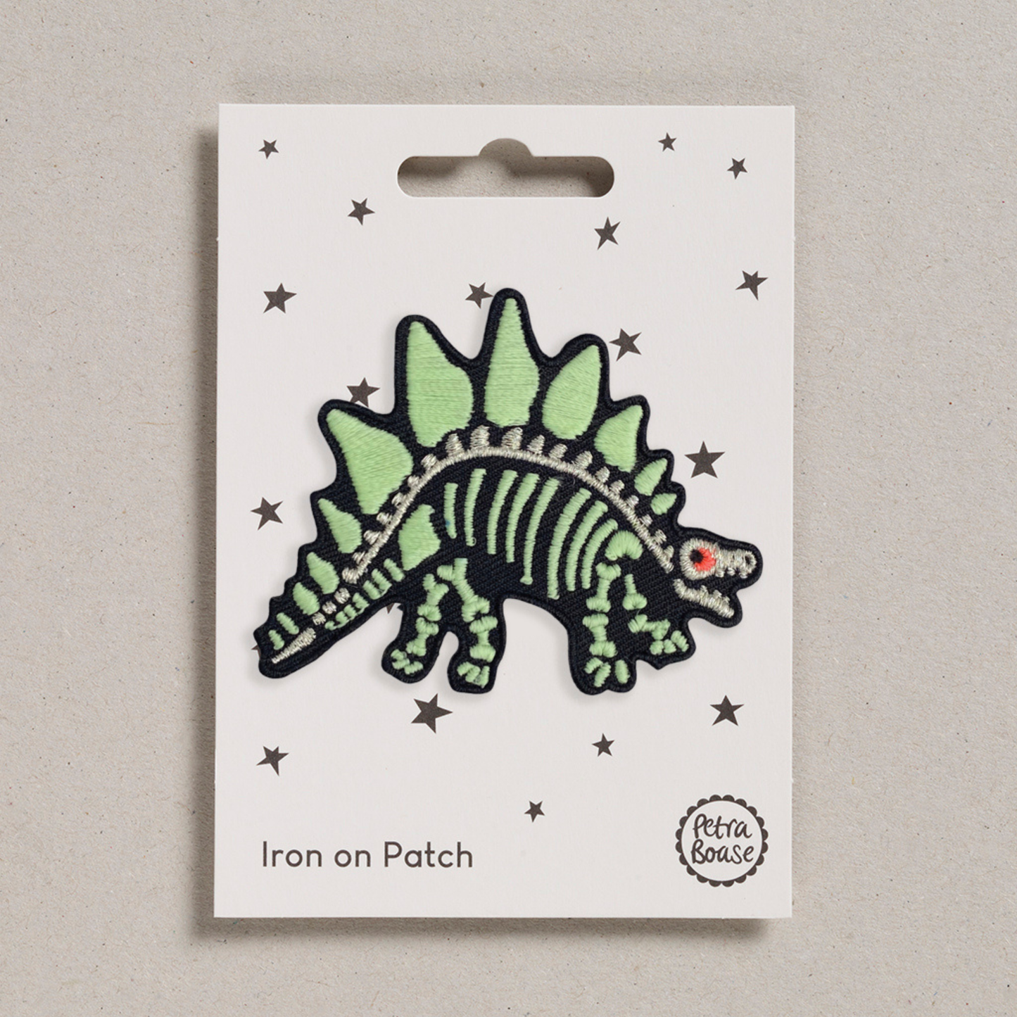 Petra Boase Ltd - Iron on Patch - Dinosaur Skeleton