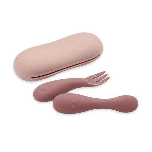 Tum Tum Silicone Baby Cutlery Set With Case - Pink