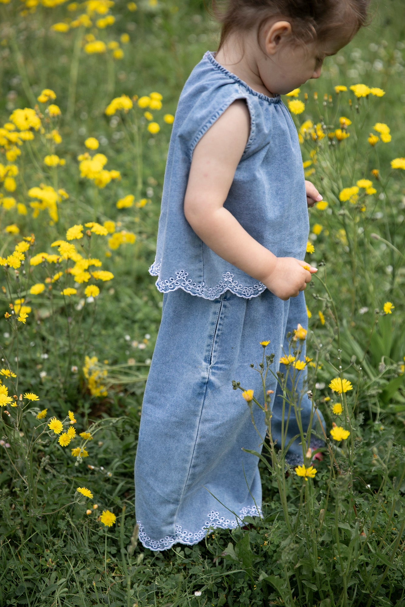 Girls’ Embroidered Denim Set