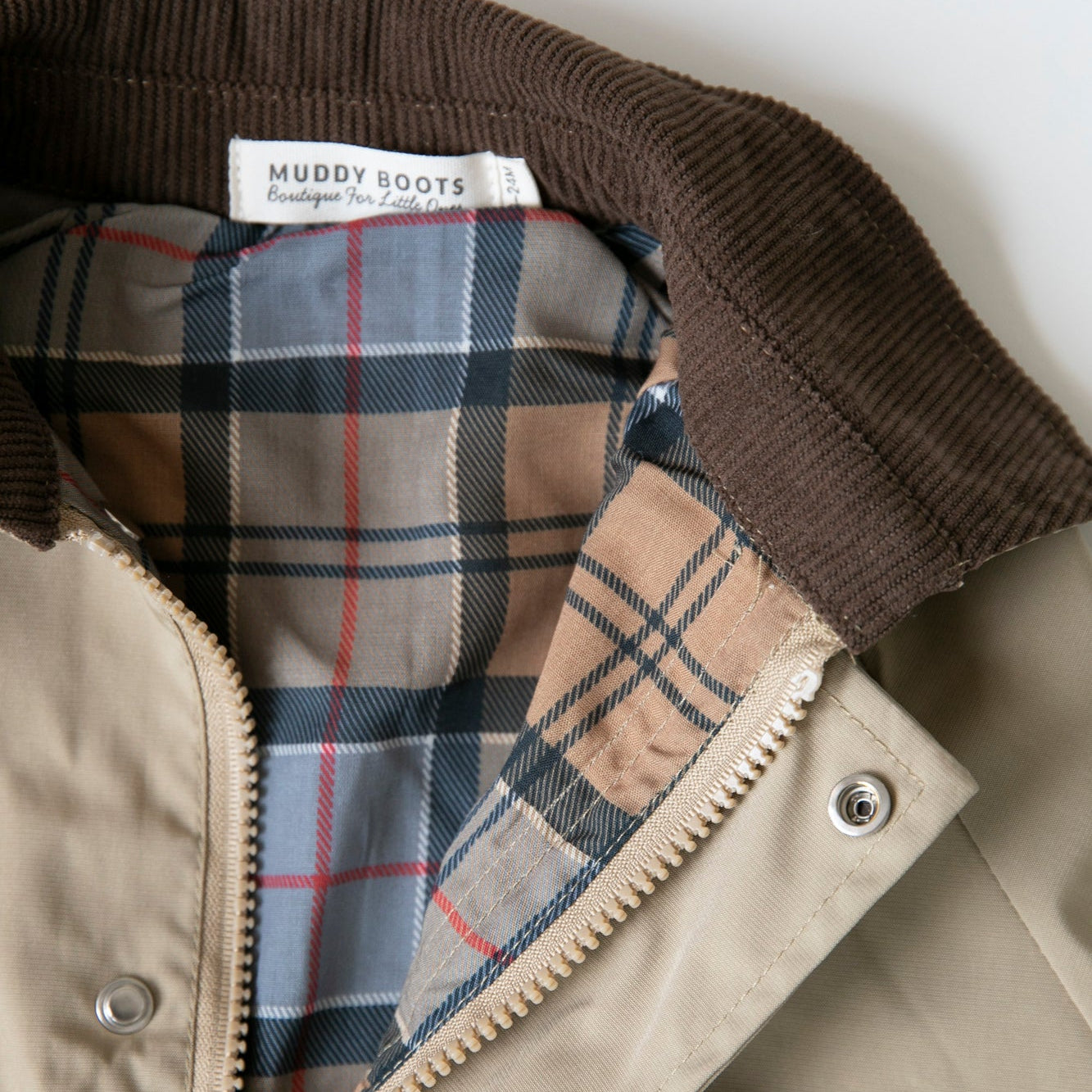 Beige Check-Lined Jacket