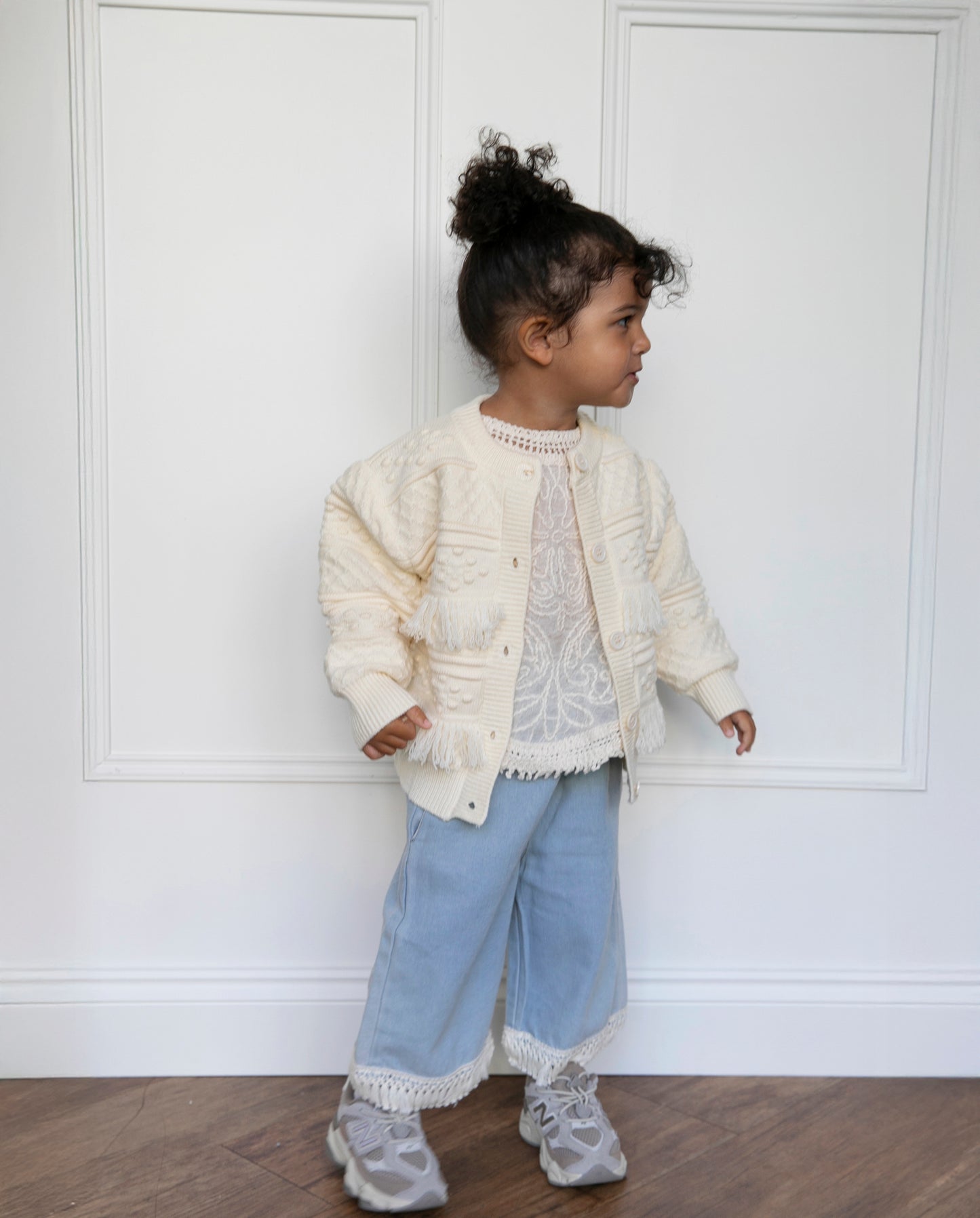 Cream Fringe Cardigan