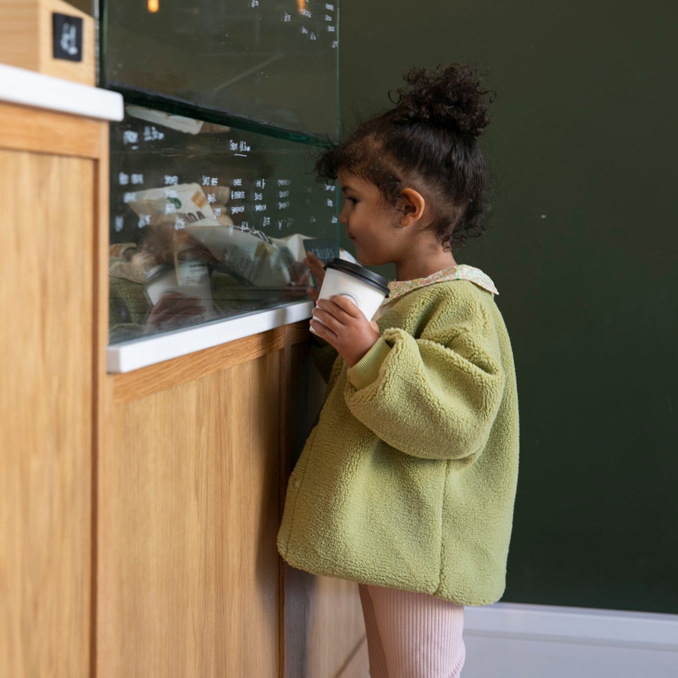 Olive Green Bouclé Jacket