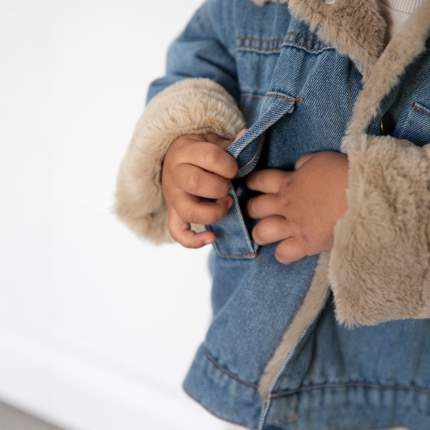 Faux Fur–Lined Denim Jacket