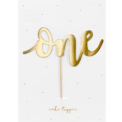 Gold One Cake Topper - Muddy Boots Home UK