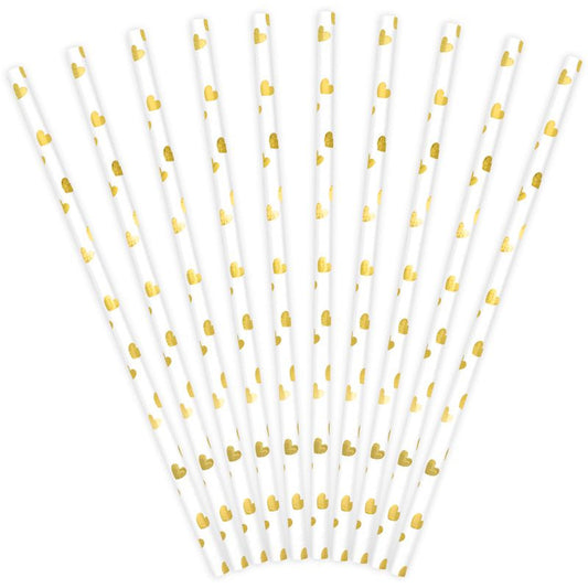 Gold Dot Paper Straws - Muddy Boots Home UK
