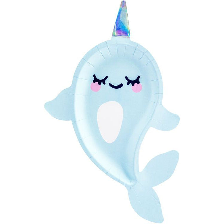 Narwhal Shaped Paper Plates - Muddy Boots Home UK