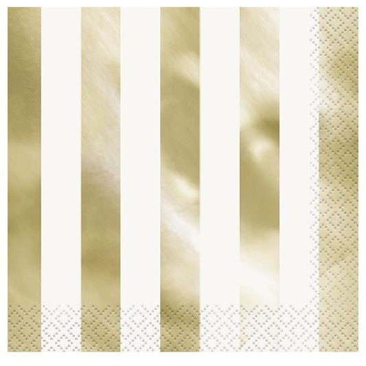 Gold Stripe Napkins - Muddy Boots Home UK