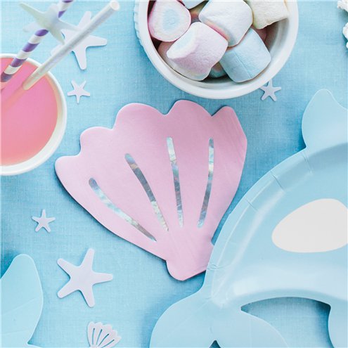 Pink Seashell Paper Napkins - Muddy Boots Home UK