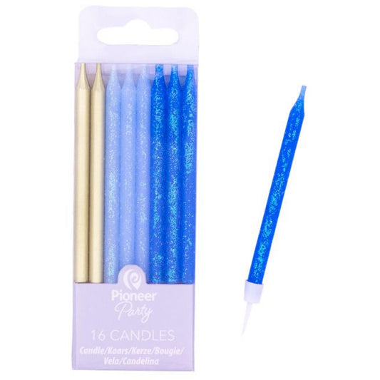 Blue & Gold Candles - Muddy Boots Home UK