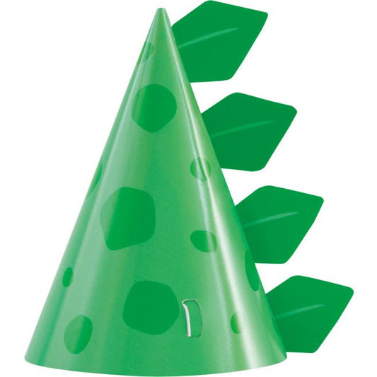 8Pk Blue & Green Dinosaur Party Hats - Muddy Boots Home UK