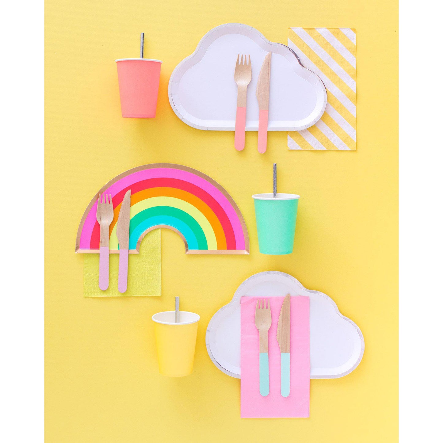 Oh Happy Day Rainbow Plates - Muddy Boots Home UK