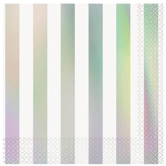 Iridescent Stripe Napkins 16PK - Muddy Boots Home UK