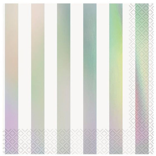 Iridescent Stripe Napkins 16PK - Muddy Boots Home UK